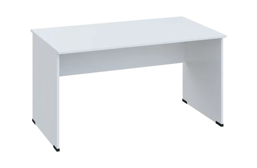 EPL 18 - 14 stůl kancelářský, dřevěná podnož, deska 18 mm, široký 1400 mm, bílá